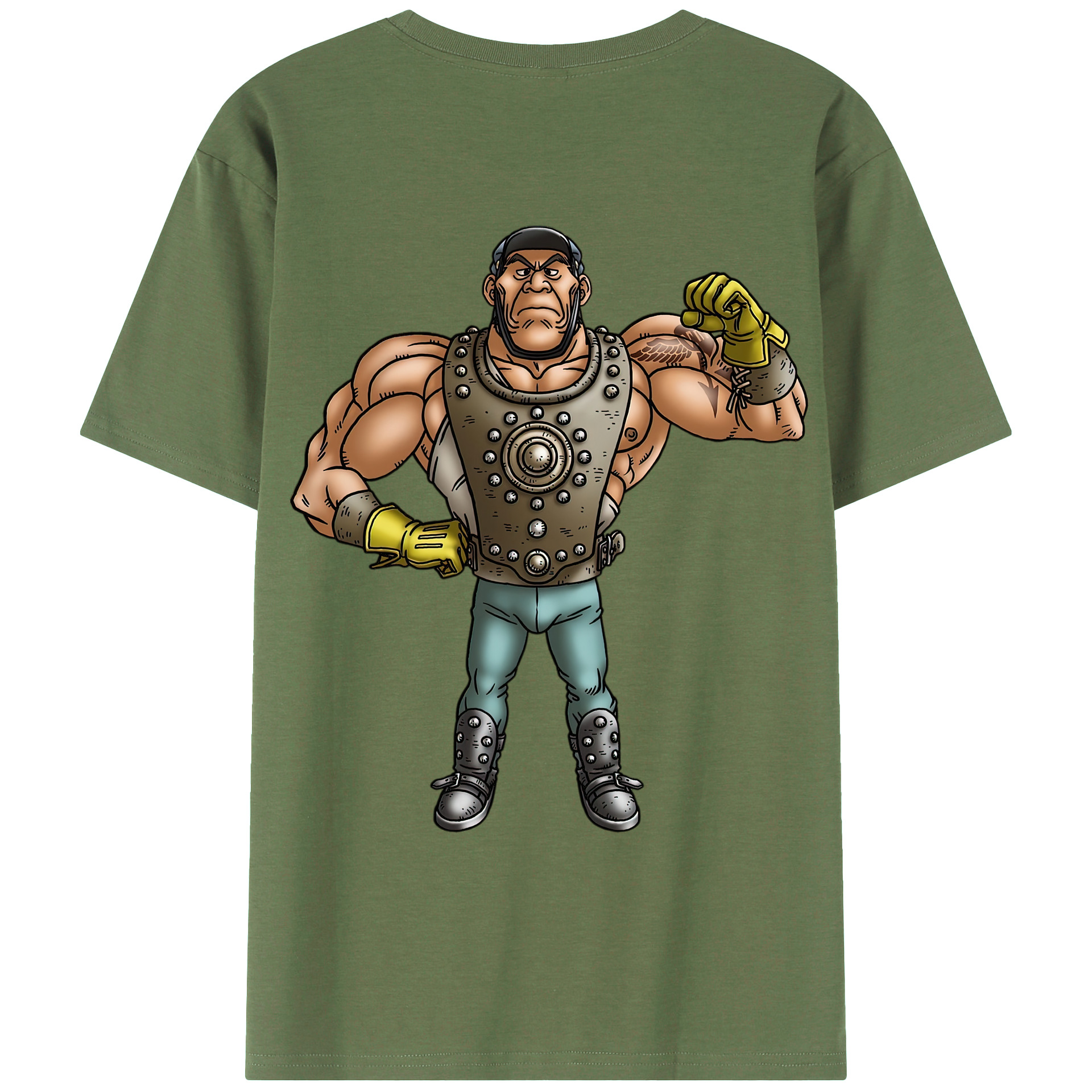 （画像用） ドラゴンクエスト Doragon Kuesuto Dragon Quest 綿100％ メンズ半袖Tシャツ（バックプリント） 通気性